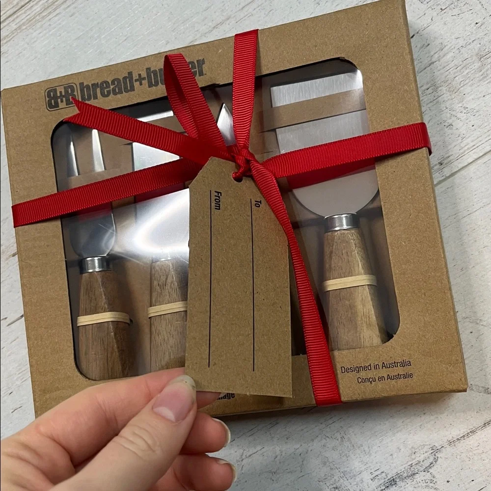Bread + Butter Acacia Wood 4 Piece Cheese Tool Gift Set